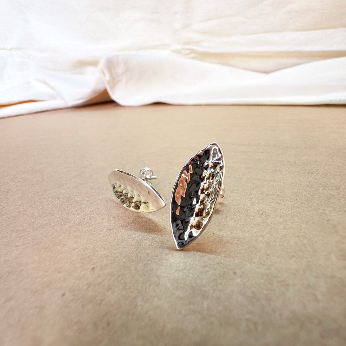 Arete En Plata ⎮ Arete Hoja Martillada