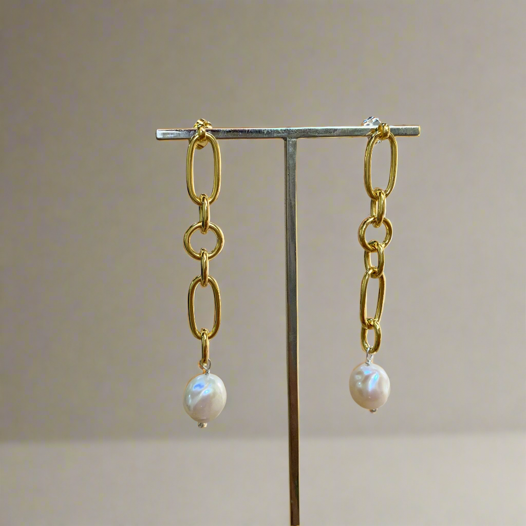 Arete De Plata ⎸ Arete Dorado Con Perla