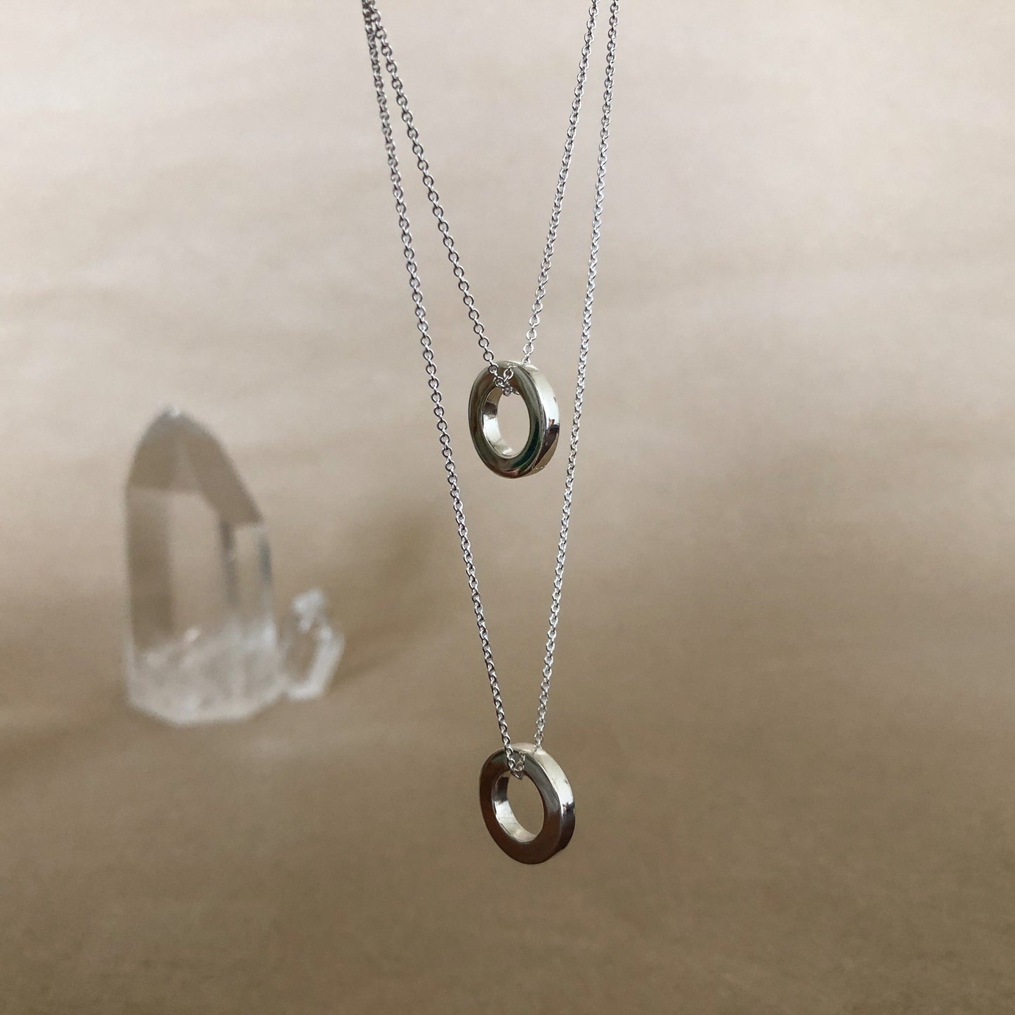 Pendiente De Plata | Doble Figura Circulos