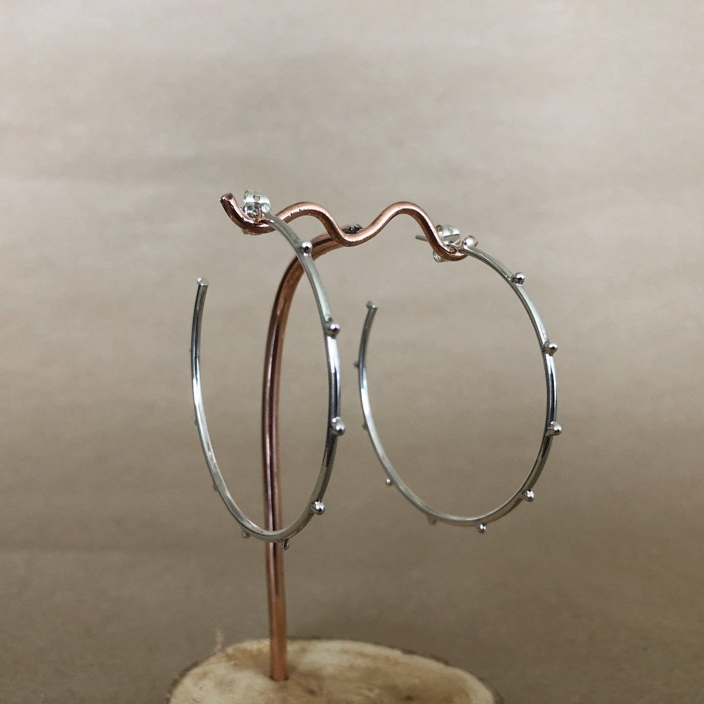 Arracadas De Plata | Grande Con Lunares