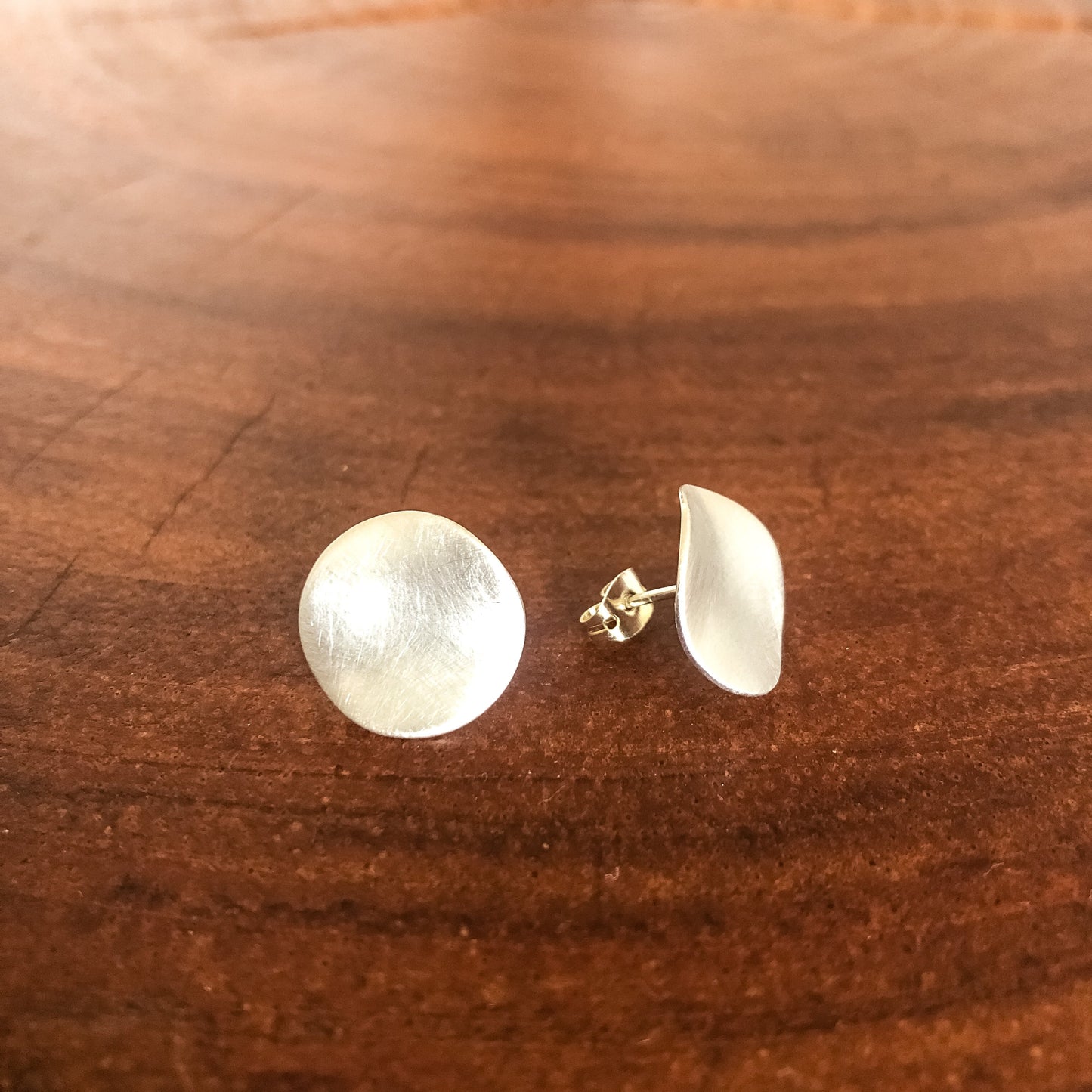Aretes De Plata | Circulo Con Terminado Mate