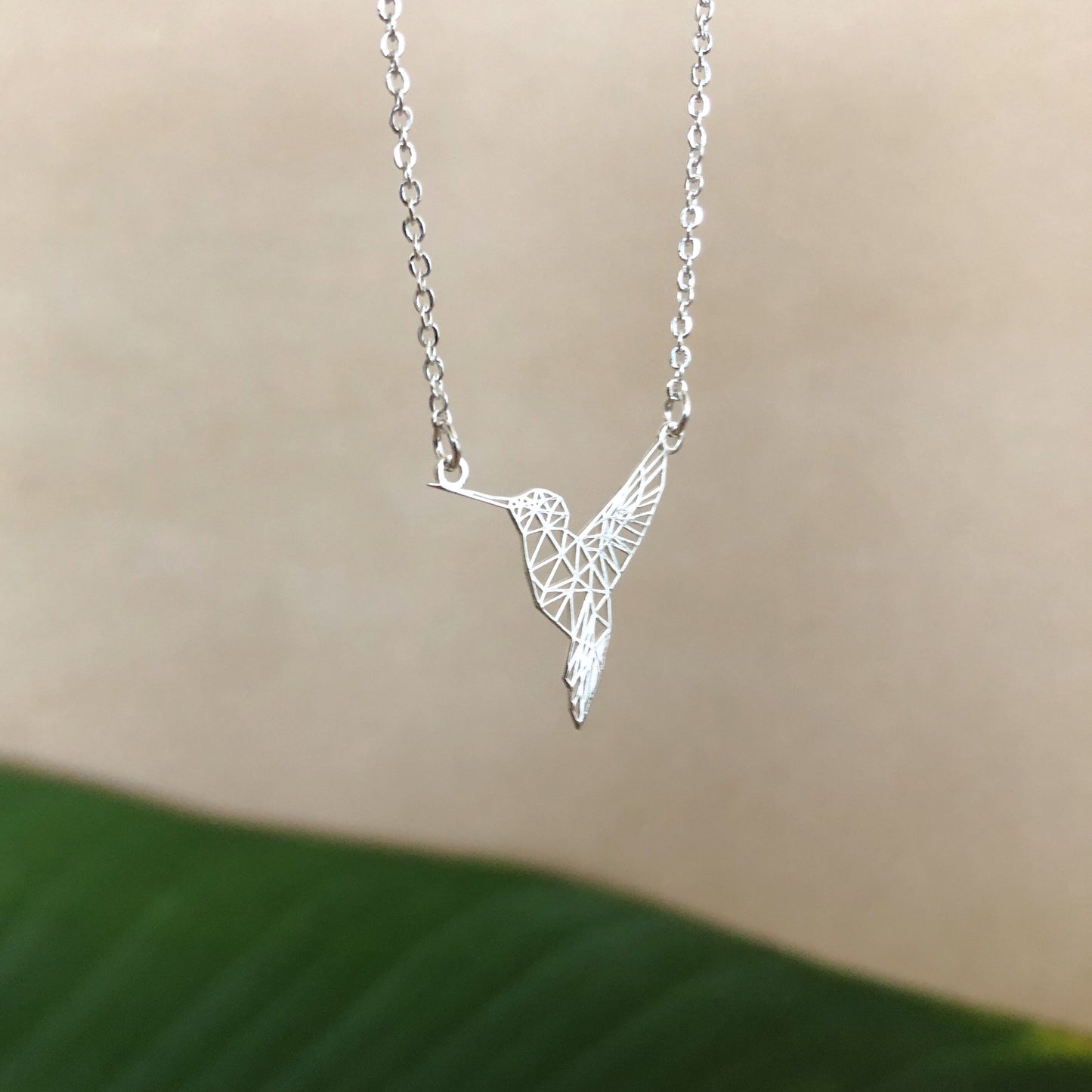 Collar De Plata | Colibri Origami Mini