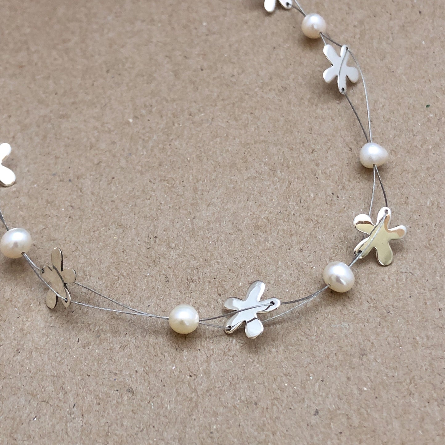 Collar De Plata | Flor Diana con Perlas