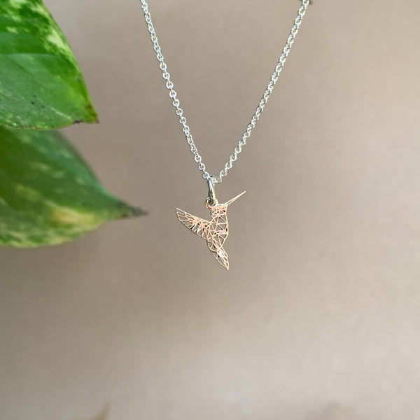 Collar De Plata | Colibri Origami mini