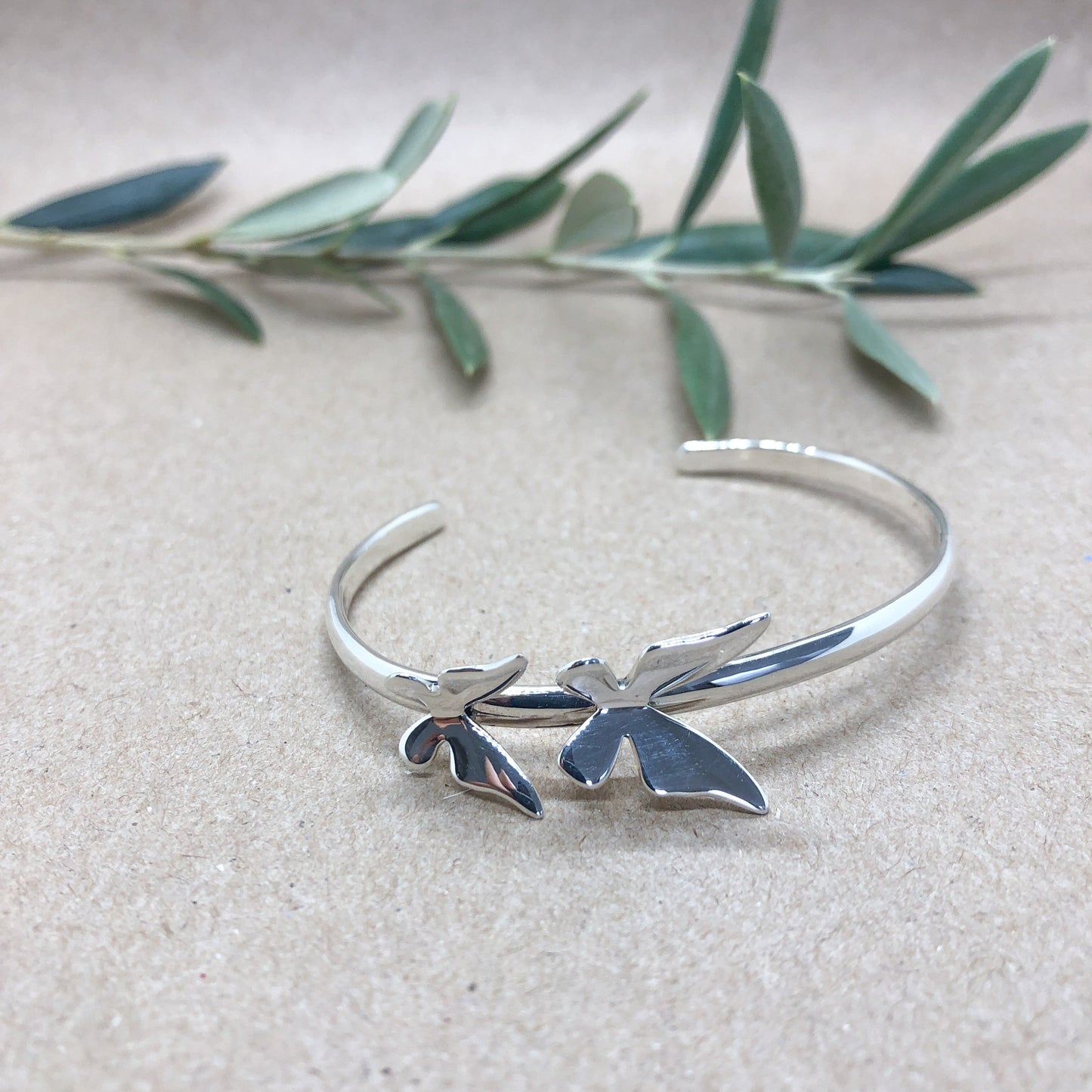 Brazalete De Plata | Doble Mariposa Carolina