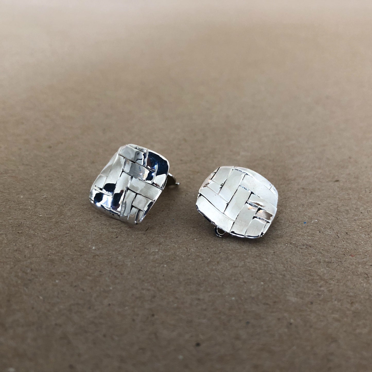 Aretes De Plata | Tejido Con Clip - Aretes De Plata |