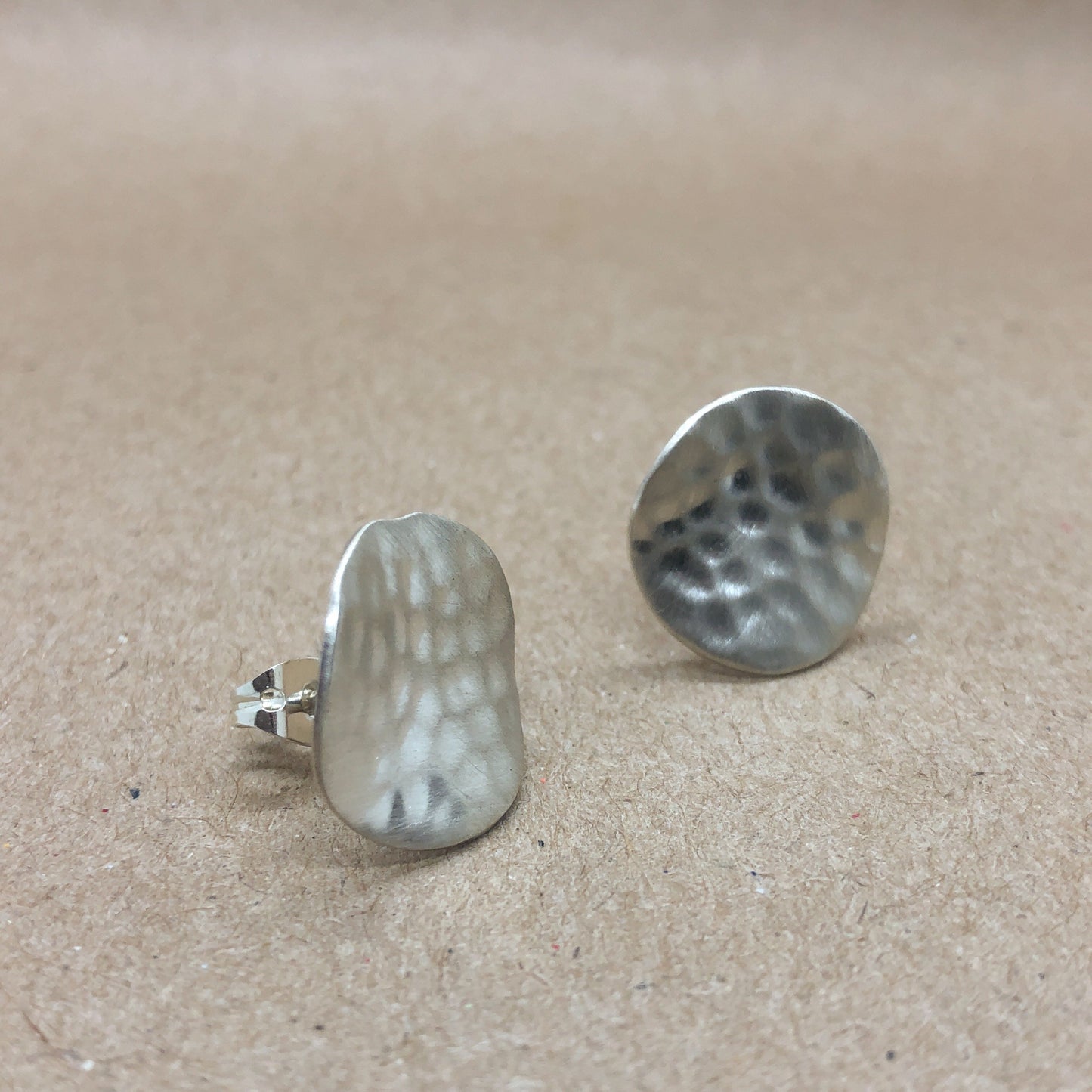 Aretes De Plata | Circulo Con Terminado Mate