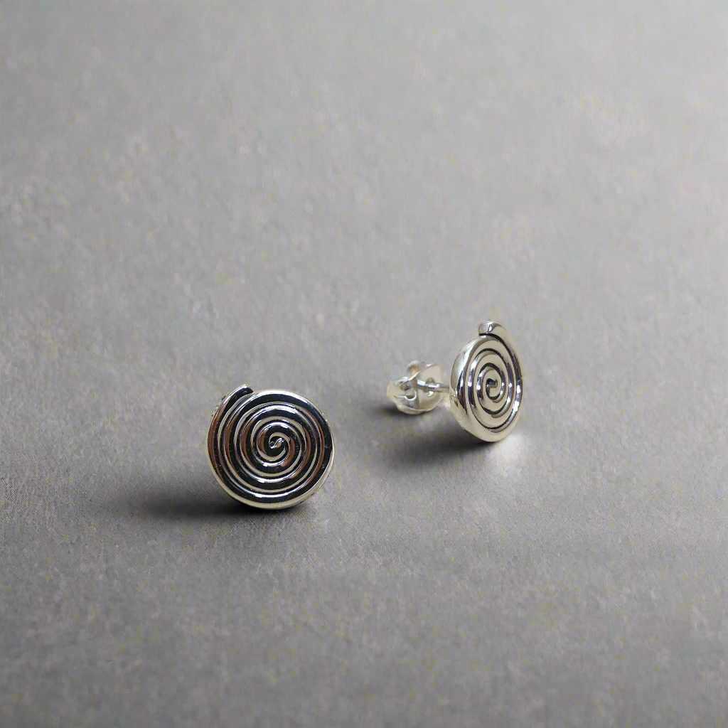 Aretes De Plata | Aretes Espiral | Poste