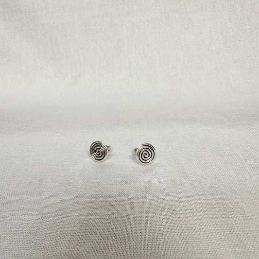 Aretes De Plata | Aretes Espiral | Poste