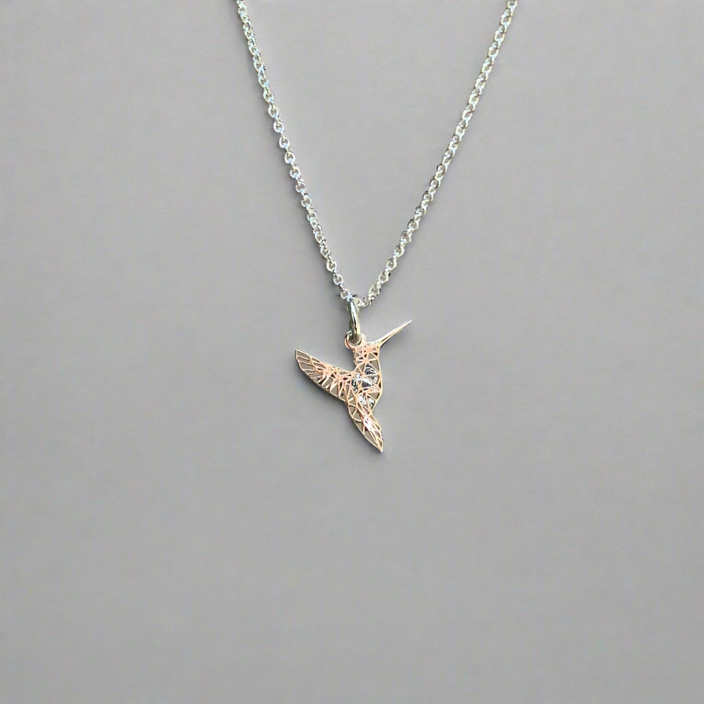 Collar De Plata | Colibri Origami mini