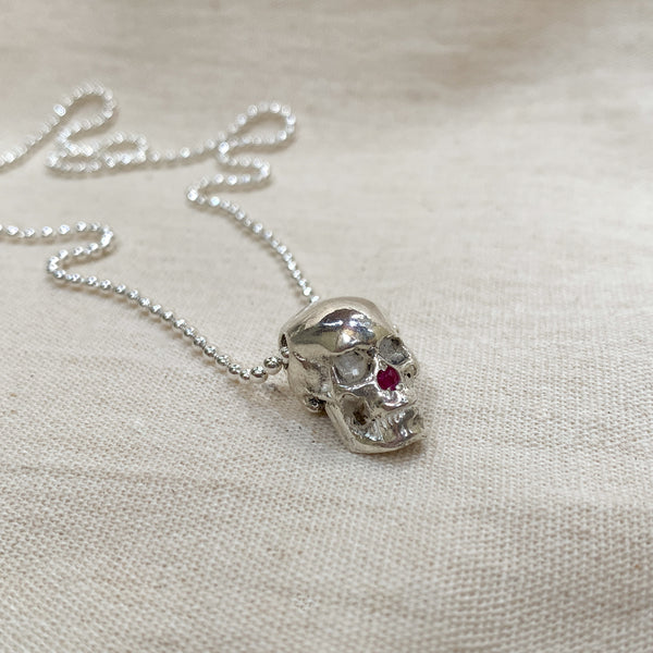 Silver Earring | Skull With Silver Chain |