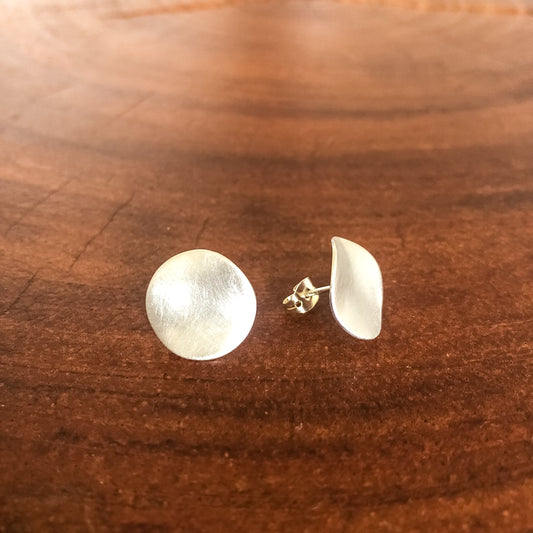 Aretes De Plata | Circulo Con Terminado Mate