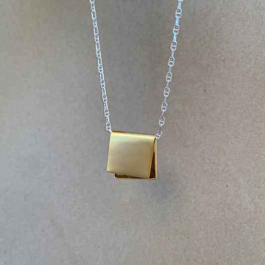 Collar De Plata Dorado ⎸ Collar Papiro Dorado